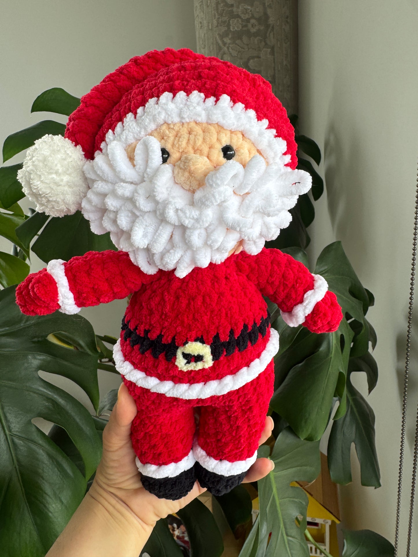 Fluffy Crochet Santa Toy