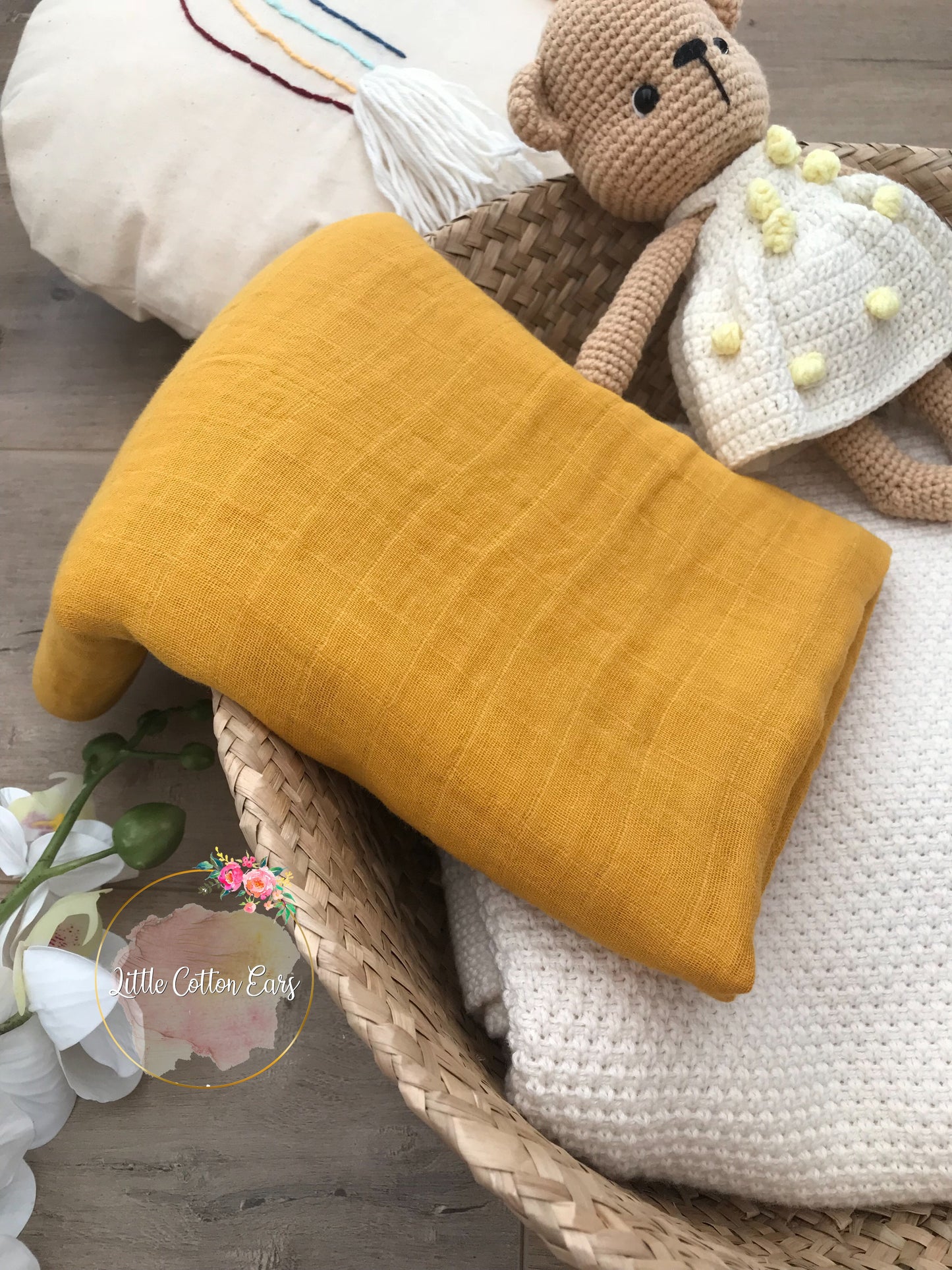 Muslin Swaddle Wrap|Mustard