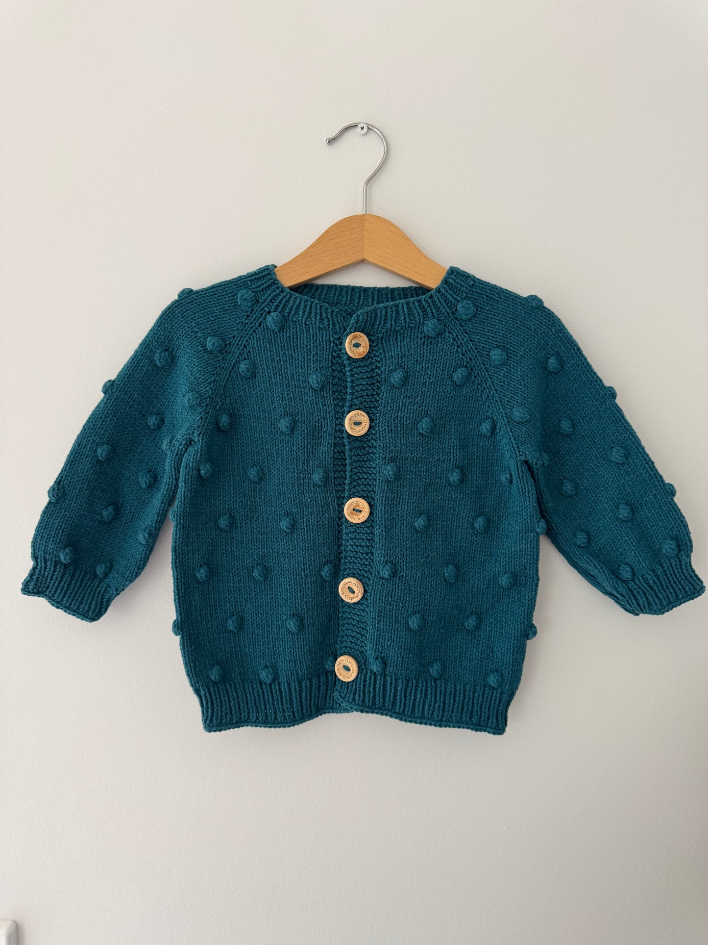Knitted PomPom Cardigan | Green