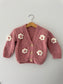 Knitted Flower Cardigan | Pink