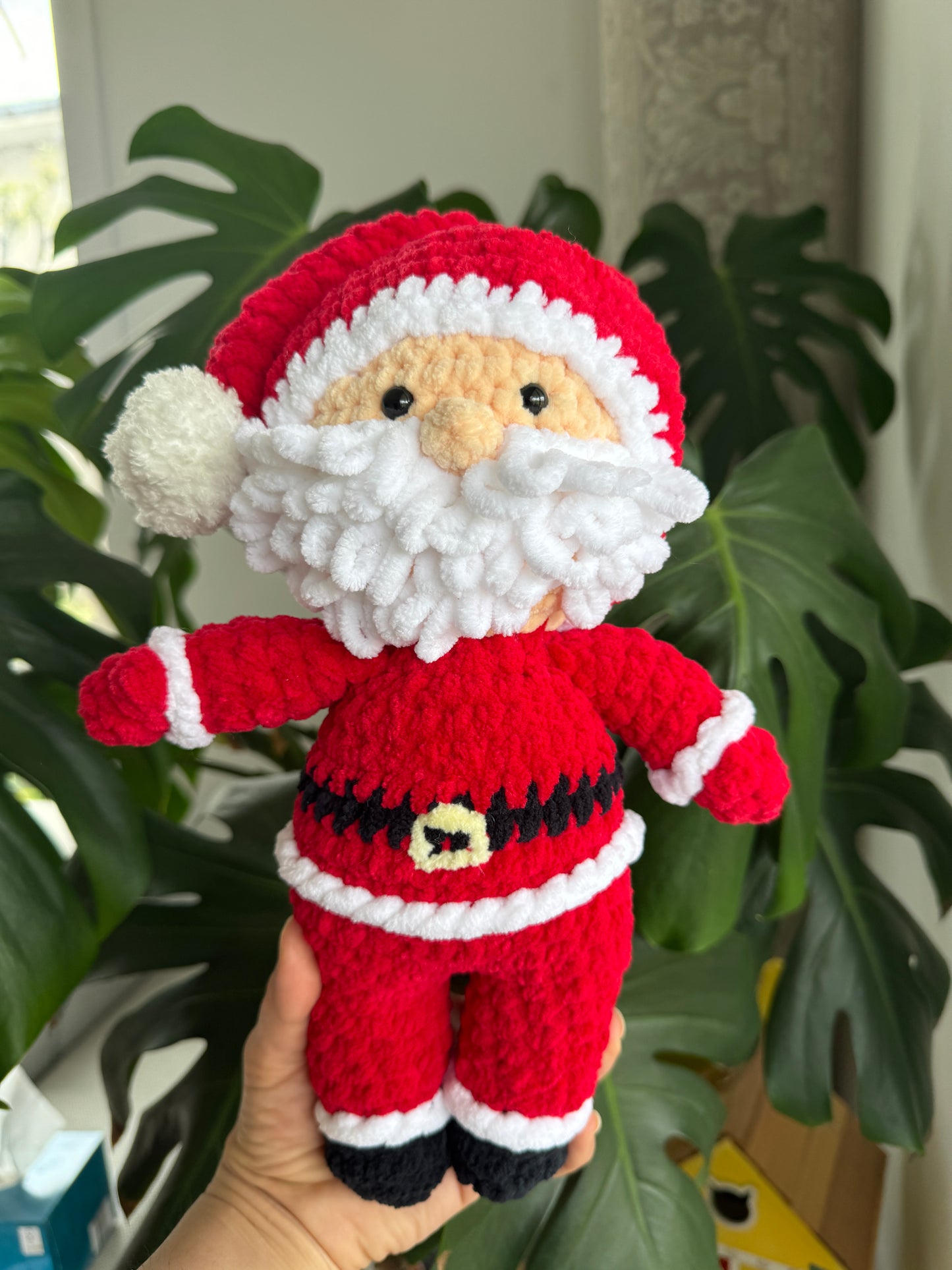Fluffy Crochet Santa Toy