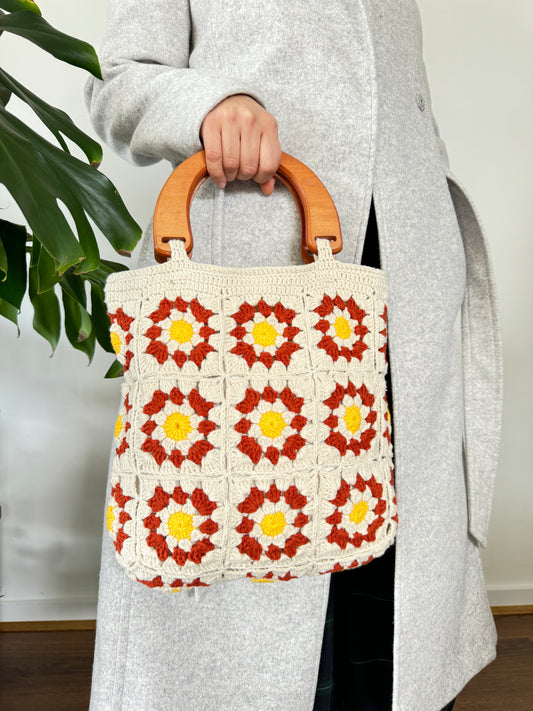 Sunny Bloom Granny Square Bag