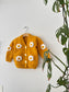 Knitted Flower Cardigan | Mustard