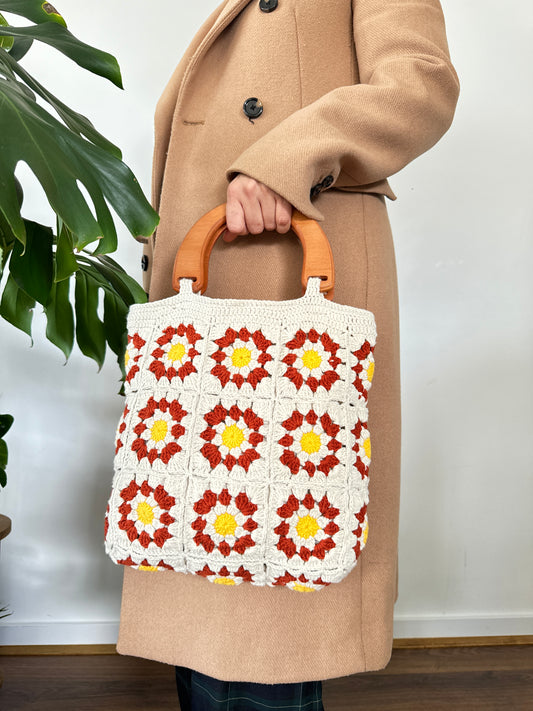 Sunny Bloom Granny Square Bag