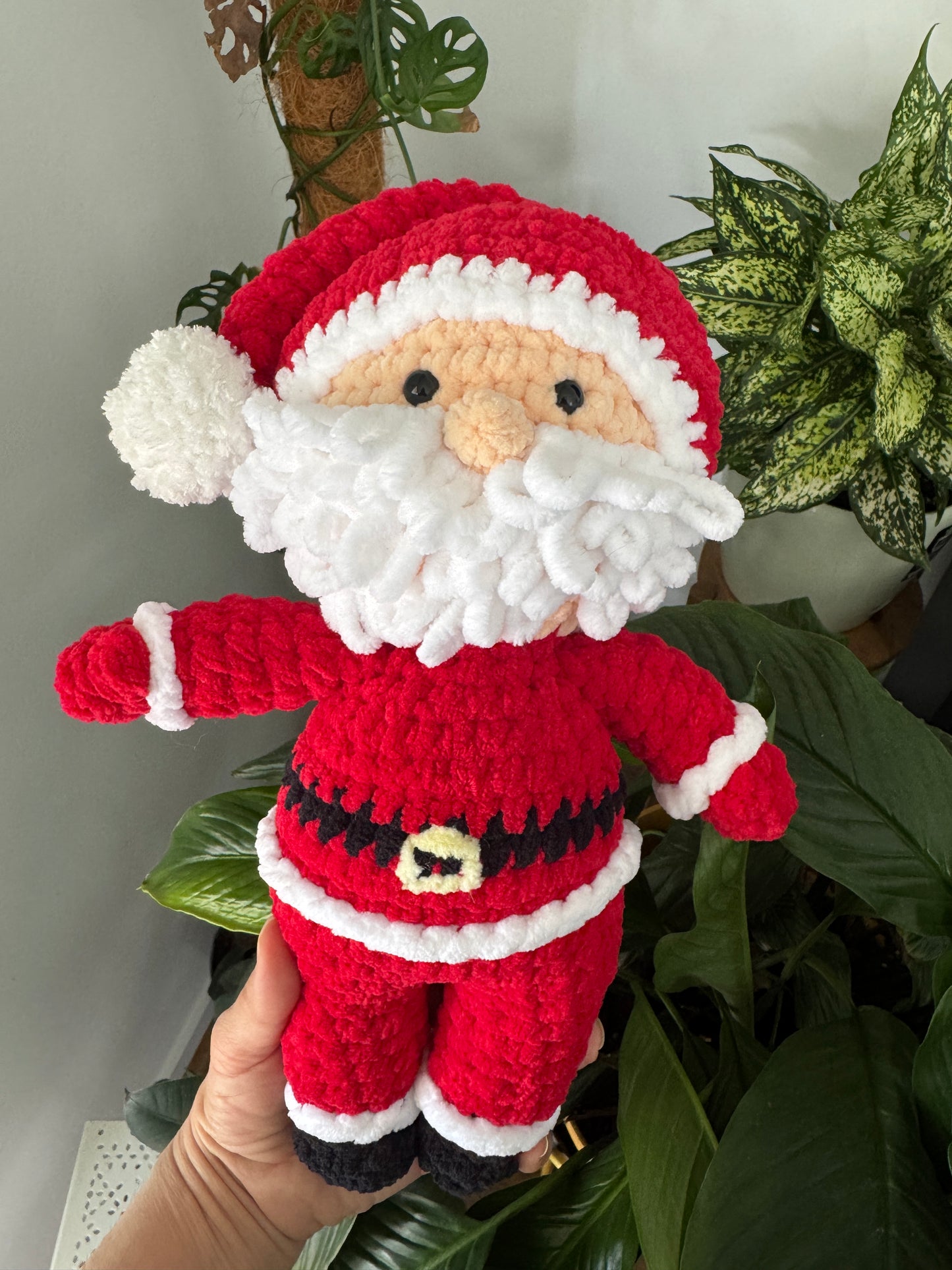 Fluffy Crochet Santa Toy