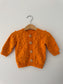 Knit PomPom Cardigan | Orange