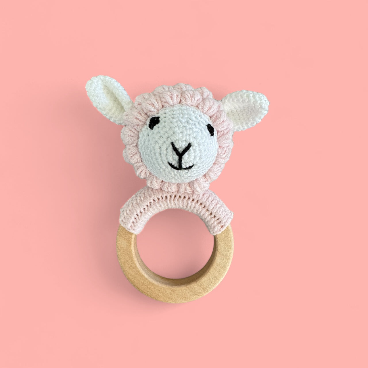 Organic Teething Ring Rattle| Sheep