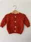 Knit Pompom Cardigan | Cinnamon Brown