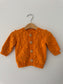 Knit PomPom Cardigan | Orange