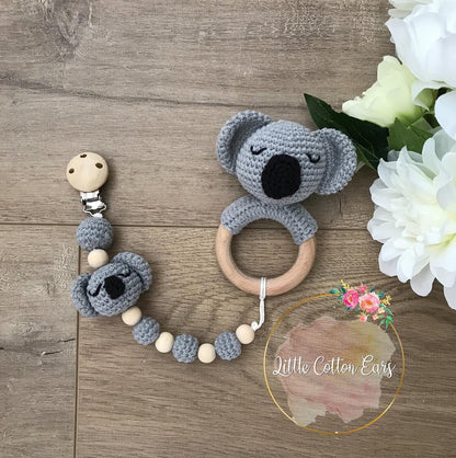 Koala Teething Ring and Dummy Holder