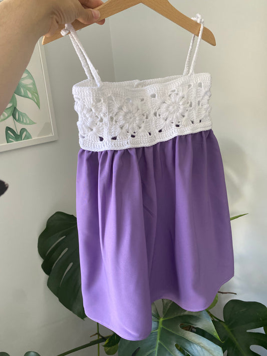 Summer Dress | White Purple