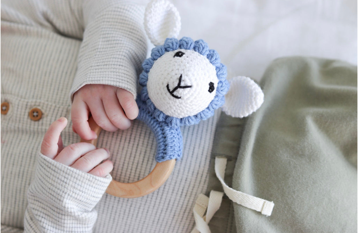 Organic Teething Ring Rattle| Sheep