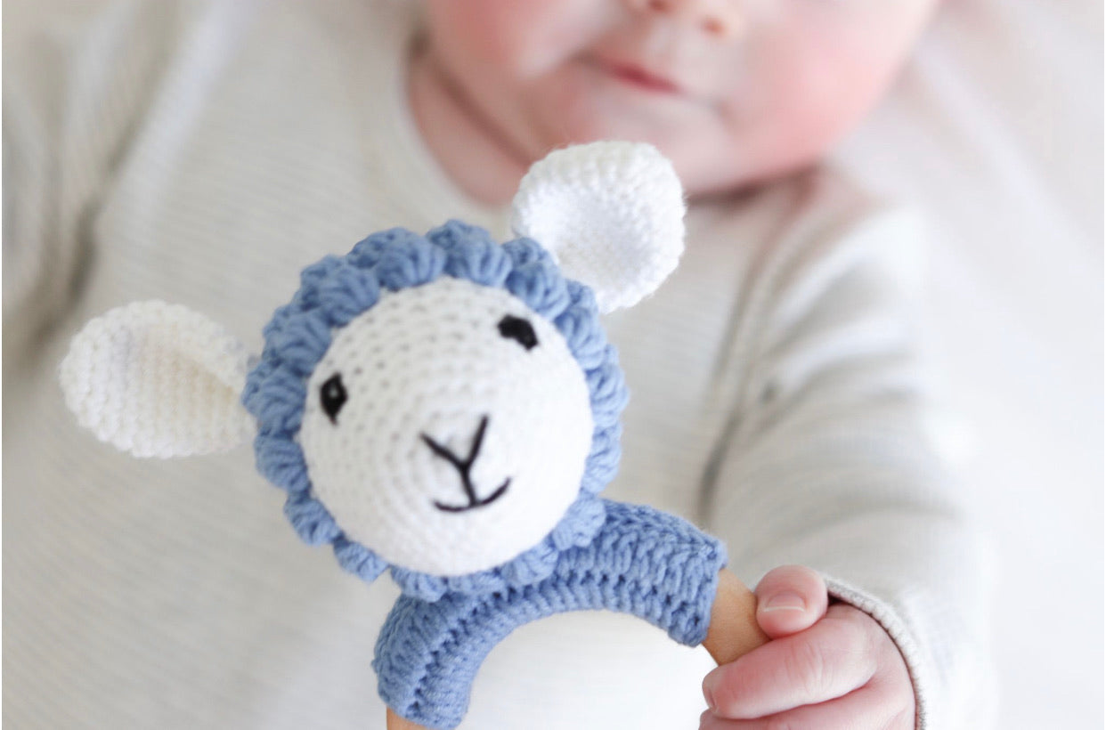 Organic Teething Ring Rattle| Sheep