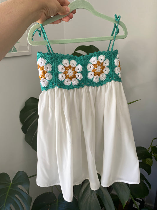 Summer Dress| White Green