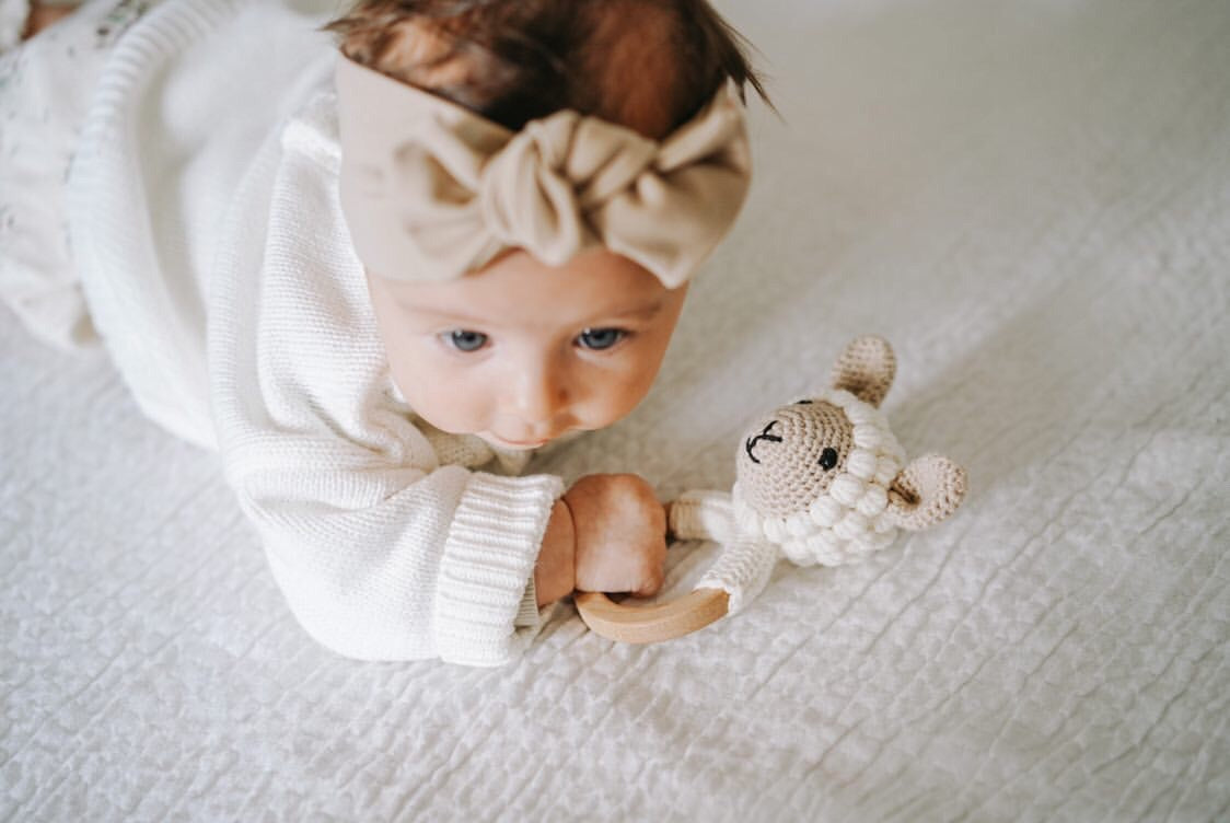 Organic Teething Ring Rattle| Sheep